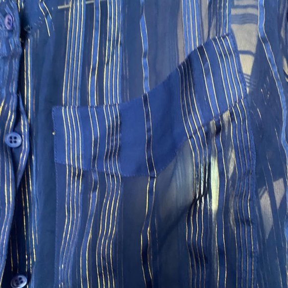 Oleg Cassini Vintage  Sequined Silk Blouse  size 12 - Picture 2 of 4